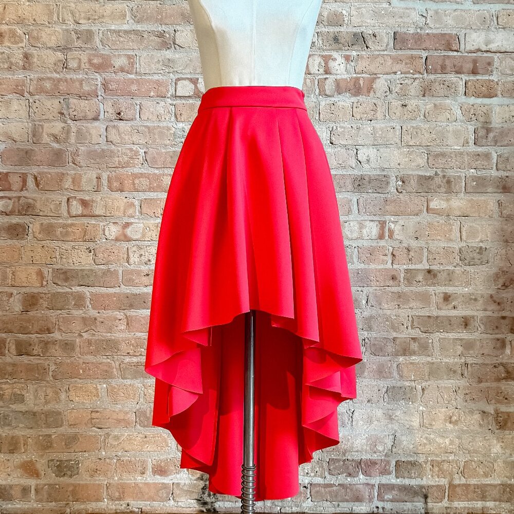 BNWT ASOS SCUBA HIGH/LOW SKIRT IN RED